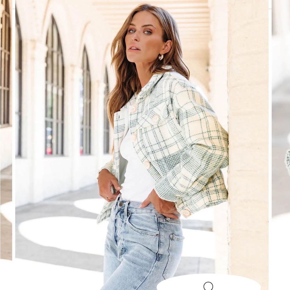 POCKETED PLAID JACKET - brand new